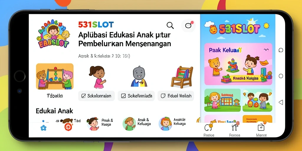 Tampilan antarmuka 531SLOT yang ramah anak dan edukatif.