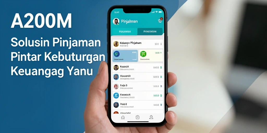 Antarmuka aplikasi A200M yang mudah digunakan untuk pinjaman.