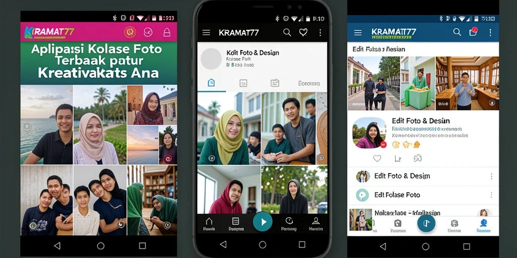 Antarmuka KRAMAT77 menampilkan berbagai pilihan kolase foto yang menarik.