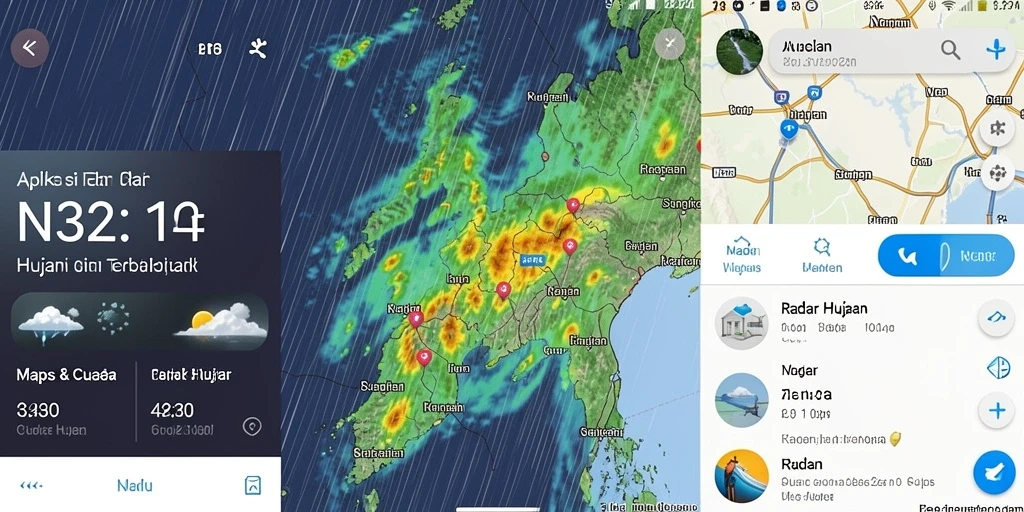 Tampilan antarmuka menunjukkan data radar hujan secara real-time.