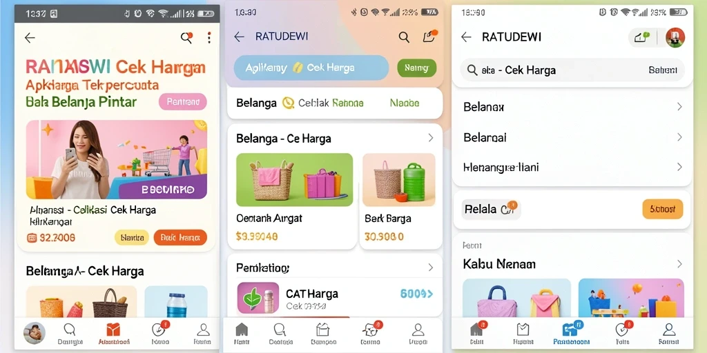 Antarmuka RATUDEWI menampilkan daftar harga dari berbagai toko.