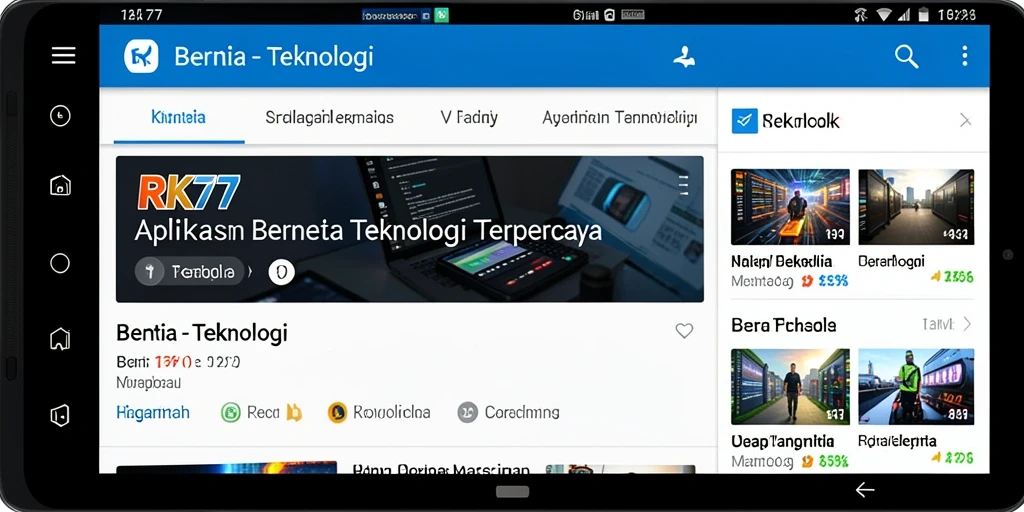 Antarmuka pengguna RK77 yang menarik dan informatif.