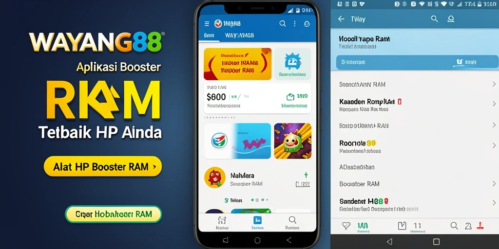 Antarmuka sederhana dan fungsional dari aplikasi Booster RAM WAYANG88.